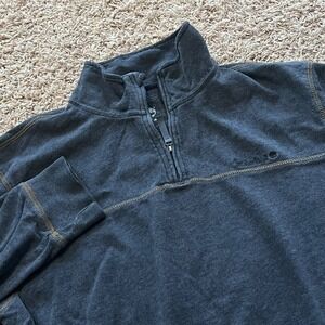 Timberland Charcoal Gray‎ 1/4 Zip Pullover Sweater Long Sleeve Cotton Men's Sz L